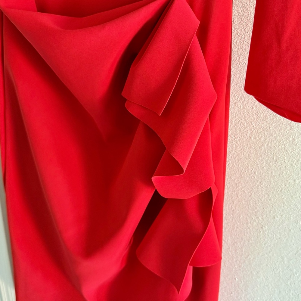 Chiara boni long Elegant Red Evening Dress size 8 very stretchy.maxi dress. - Picture 4 of 6